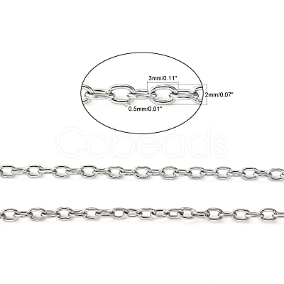 Tarnish Resistant 304 Stainless Steel Cable Chains CHS-A003I-0.5mm-1