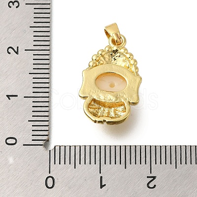 Buddha Shape Rack Plating Brass Pendants KK-M079-12G-1