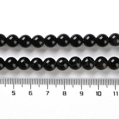 Natural Obsidian Beads Strands G-S150-20B-8mm-1