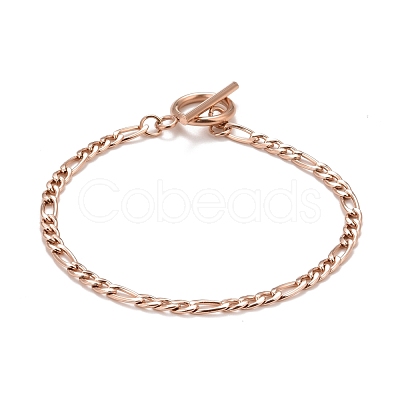 Ion Plating(IP) 304 Stainless Steel Chain Bracelets for Women or Men BJEW-A039-03RG-1