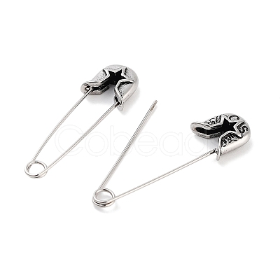 Star 316 Surgical Stainless Steel Safety Pin Hoop Earrings for Women EJEW-Z050-31C-AS-1