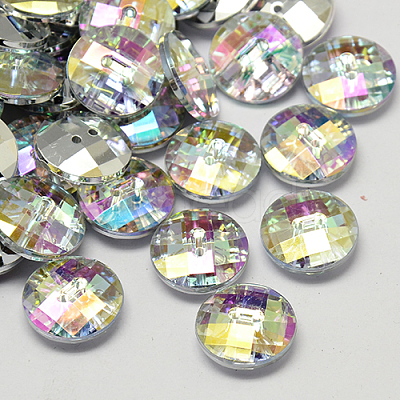 Taiwan Acrylic Rhinestone Buttons BUTT-F022-11.5mm-14-1