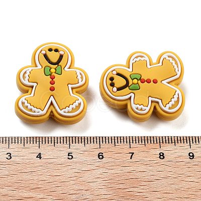 Christmas Gingerbread Man Silicone Beads SIL-U005-01B-1