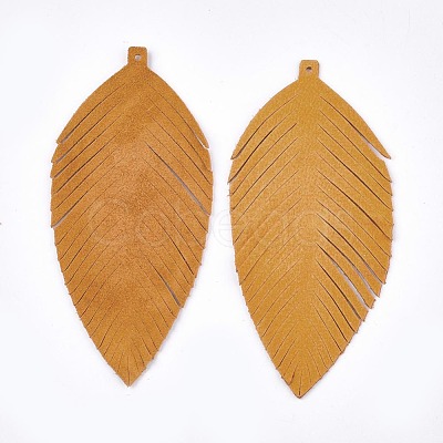 Autumn Theme Eco-Friendly Sheepskin Leather Big Pendants FIND-S301-12E-1