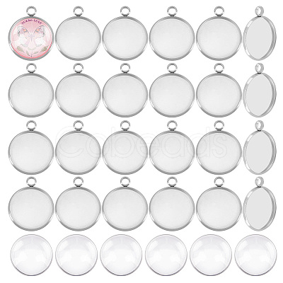 Unicraftale 62Pcs DIY Half Round Pendant Making Kits STAS-UN0021-32P-1