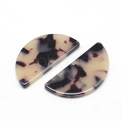 Cellulose Acetate(Resin) Semi Circle Pendants KY-S111B-A304-1