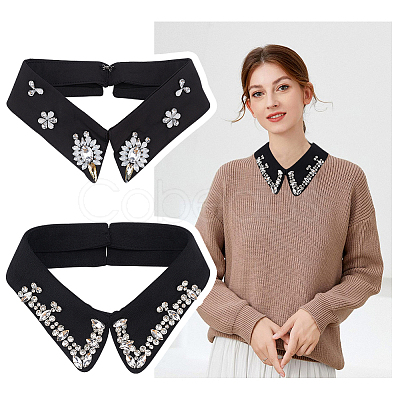 Nbeads 2Pcs 2 Style Cotton Detachable Blouse False Collar AJEW-NB0003-99-1