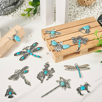 13pcs 13 style Tibetan Style Alloy Pendants FIND-TA0002-36-1