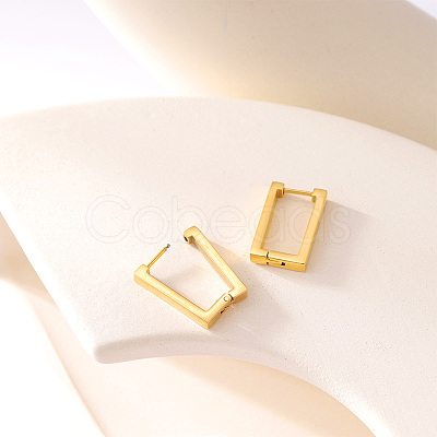 Simple Rectangle Stainless Steel Hoop Earrings OA6686-3-1