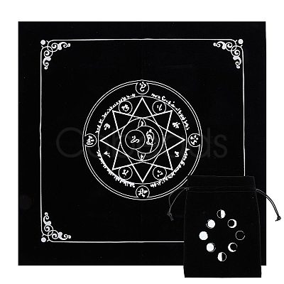 CREATCABIN 1Pc Square Velvet Tarot Tablecloth for Divination AJEW-CN0001-60B-1