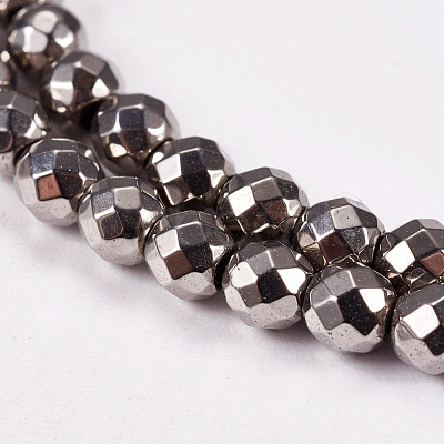 Electroplate Non-magnetic Synthetic Hematite Beads Strands G-J169B-4mm-07-1