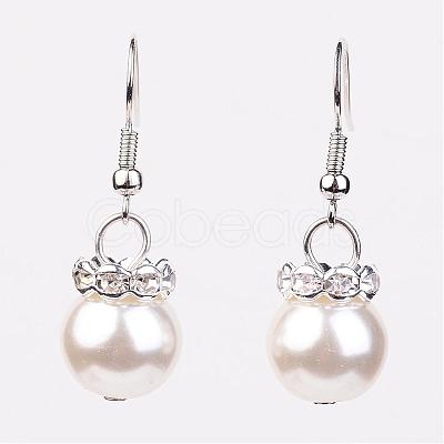 Glass Pearl Beads Dangle Earrings EJEW-JE02180-04-1