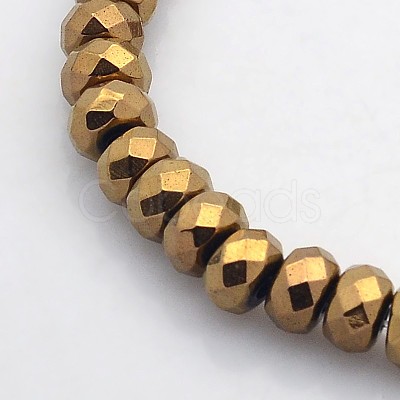 Electroplate Non-magnetic Synthetic Hematite Beads Strands G-J208F-03-1