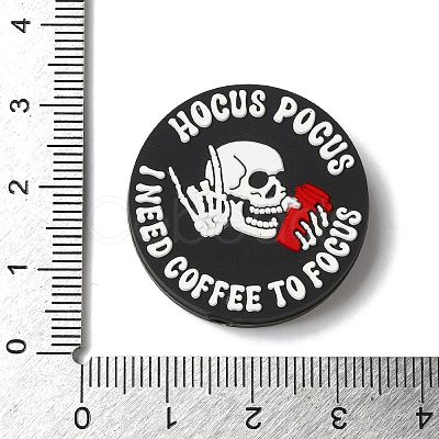 Halloween Themed I Need Coffee To Focus Silicone Focal Beads SIL-M006-01C-1