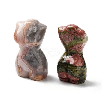 Natural & Synthetic Gemstone Carved Bust Model Statues Ornament G-P525-05-1