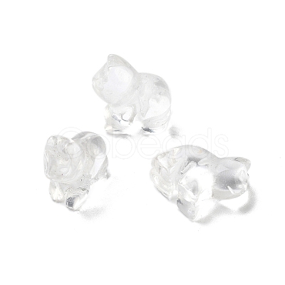 Natural Quartz Crystal Carved Half Hole Beads G-K367-02B-1