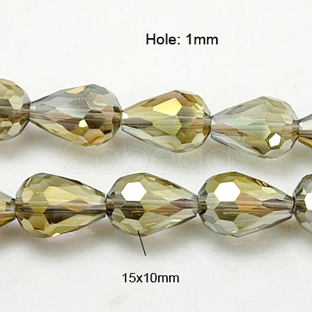 Electroplate Glass Beads Strands EGLA-D015-7x5mm-20-1