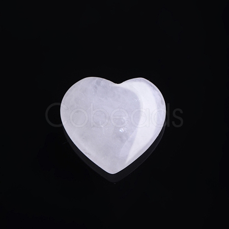 Natural Quartz Crystal Love Heart Stone PW-WG32553-08-1