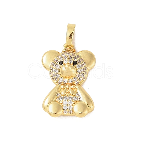 Brass Micro Pave Cubic Zirconia Pendants KK-E111-44D-G-1