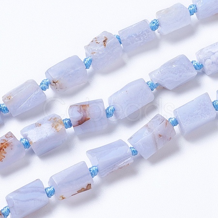 Natural Blue Lace Agate Beads Strands G-F568-173-1