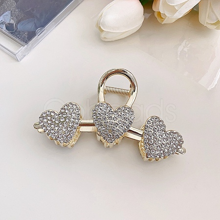 Heart Alloy Rhinestone Large Claw Hair Clips PW23032116566-1