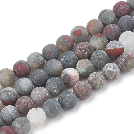 Natural African Bloodstone Beads Strands G-T106-154-1