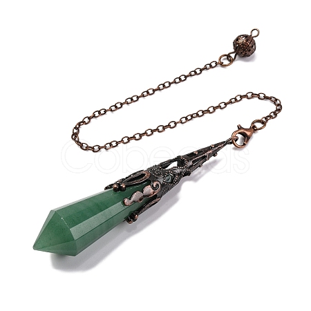 Natural Green Aventurine Pointed Dowsing Pendulum Big Pendants G-H285-06R-A17-1