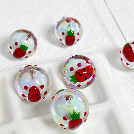 Hand Drawing Transparent Acrylic Enamel Beads PW-WGD6AF3-02-1