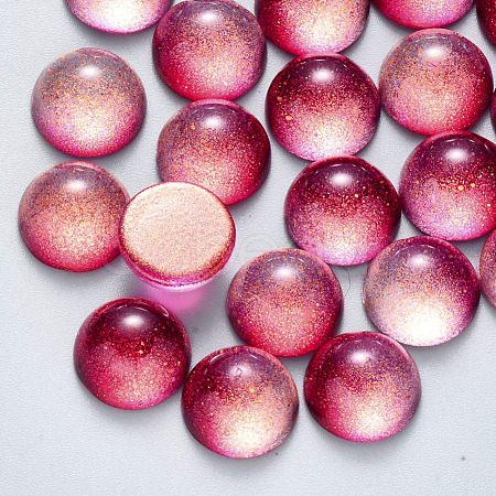 Spray Painted Glass Cabochons GLAA-S190-013C-B02-1