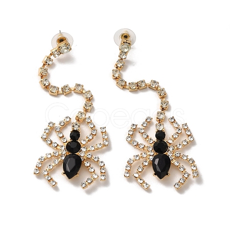 Halloween Alloy Tassels Studs Earrings EJEW-K274-01G-1