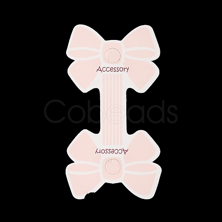Fold Over Bowknot Cardboard Paper Jewelry Display Cards for Necklace & Bracelet Storage CDIS-A006-06-1