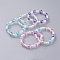 Transparent Acrylic Imitated Pearl  Stretch Kids Bracelets, with Transparent Acrylic Beads, Round, Mixed Color, 1-7/8 inch(4.7cm)