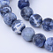 Natural Sodalite Beads Strands, Frosted, Round, 8~8.5mm, Hole: 1mm, about 47pcs/strand, 15.5 inch