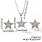 Chic Geometric Brass Rhinestones Stud Earrings & Necklaces for Woemn, Platinum, Star