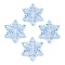 AB Color Transparent Acrylic Chandelier Component Links, Snowflake, Light Sky Blue, 46x46x6mm, Hole: 2mm