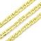 304 Stainless Steel Figaro Chains, Unwelded, with Spool, Real 18K Gold Plated, 4.5~6.5x3x1mm