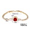 Elegant and Versatile Square Brass Cubic Zirconia Bracelets for European and American Fashion, Red, 6-3/4 inch(17cm)