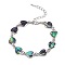 Heart Natural Abalone Shell/Paua Shell Link Bracelets for Women