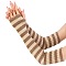 Stripe Acrylic Fibers Knitting Long Fingerless Gloves, Arm Warmer, Winter Warm Gloves with Thumb Hole, Peru, 500x70mm