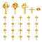 SUPERFINDINGS 24Pcs Alloy Badge for Backpack Clothes, Religion Cross Brooches, Golden, 25x16x2mm