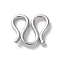 999 Sterling Silver Hook and S-Hook Clasps, Platinum, 10x11x1mm