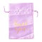 Organza Drawstring Bags, Candy Storage Bags, Rectangle with Word Thank You, Plum, 15.2x10x0.15cm