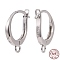 Anti-Tarnish Rhodium Plated 925 Sterling Silver Leverback Earring Findings, wit Loop, Platinum, 14x10x2mm, Hole: 1.4mm, Pin: 0.7mm