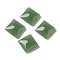 Glass Cabochons, Imitation Gemstone, Square, Sea Green, 10x10x4mm