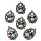 Tibetan Style Alloy Big Pendants, with Synthetic Turquoise, Teardrop, Antique Silver, 40mm