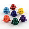 Dyed Buddha Head Synthetical Coral Beads, Mixed Color, 19x21.5x17mm, Hole: 2mm