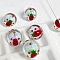 Hand Drawing Transparent Acrylic Enamel Beads, Hand Drawn Beads, Round, Antique White, Carrot, 17mm, Hole: 2.7~2.9mm