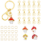 DICOSMETIC DIY Mushroom Elf Charm Keychain Making Kit, Including Alloy Enamel Pendants, Alloy Lobster Claw Clasp Keychain, 304 Stainless Steel Jump Rings, Mixed Color, 52Pcs/box