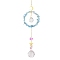 Crystal Glass with Natural Aquamarine Sun Catcher Pendant, Rainbow Maker, DIY Garden & Home Decoration, 300~400mm