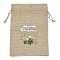 Christmas Printed Burlap Packing Pouches Drawstring Bags, Rectangle, Tan, Candle, 18x13x0.01cm